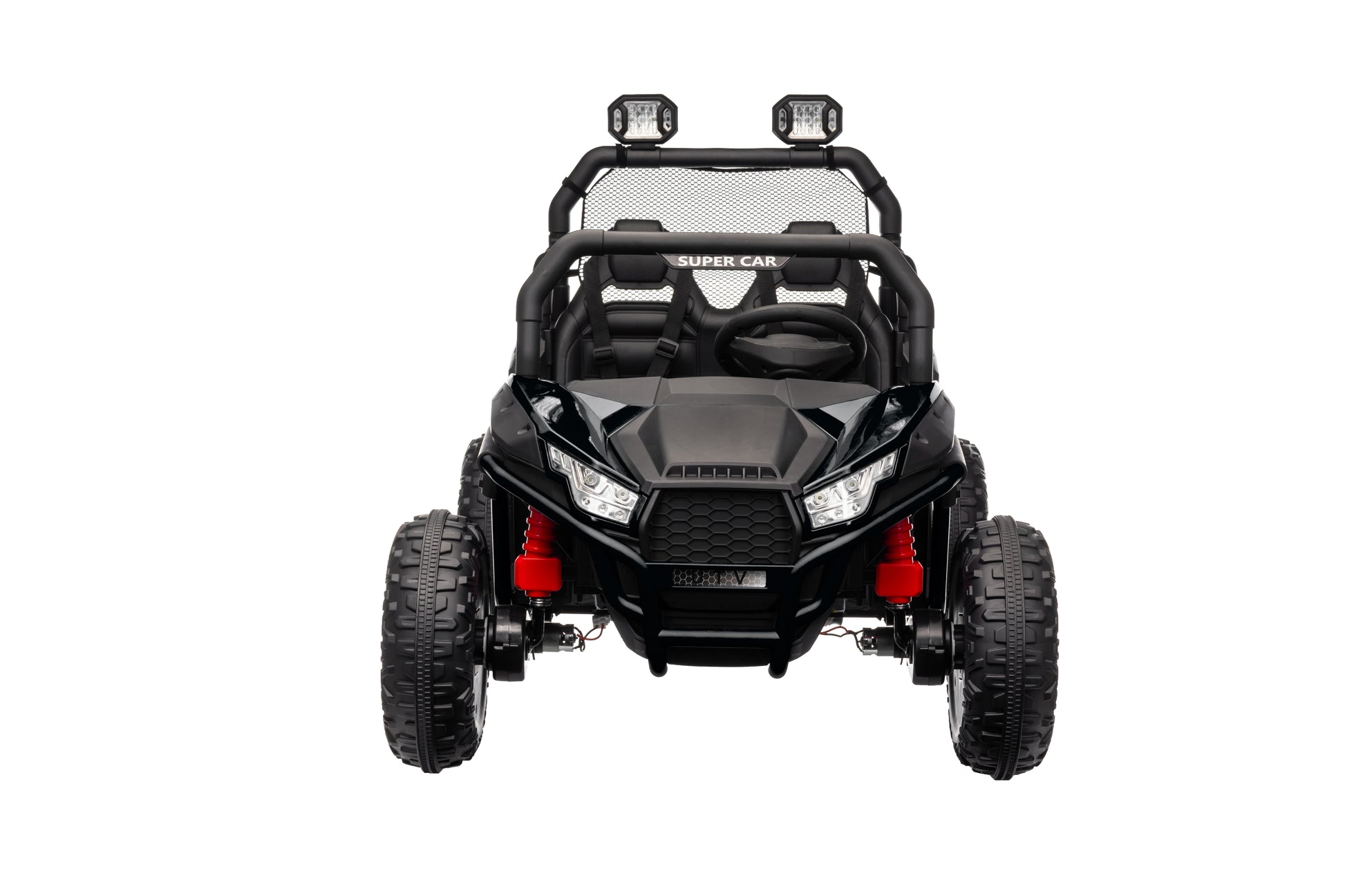 24 Volt Ride On Toys With Remote, Metal Frame Electric Powered Off Road Utv With 2 Xl Seater, 4X200W 5Mph Max, 4Wd 2Wd Switchable, 3 Speeds, Bluetooth, Storage,Black Black Abs