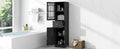 Tall Bathroom Cabinet, Freestanding Storage Cabinet With Drawer And Doors, Mdf Board, Acrylic Door, Adjustable Shelf, Black Black Mdf