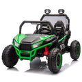 24V Two Seater Kids Ride On Utv W Parents Control,400W Super Power,Four Wheel Suspension,Led Light With Rear Searchlight,Bluetooth,Mp3,Music,Rear Storage Space,Speeds 3.73 4.97Mph For Kids Aged 3 . Green 50 99 Lbs Polypropylene