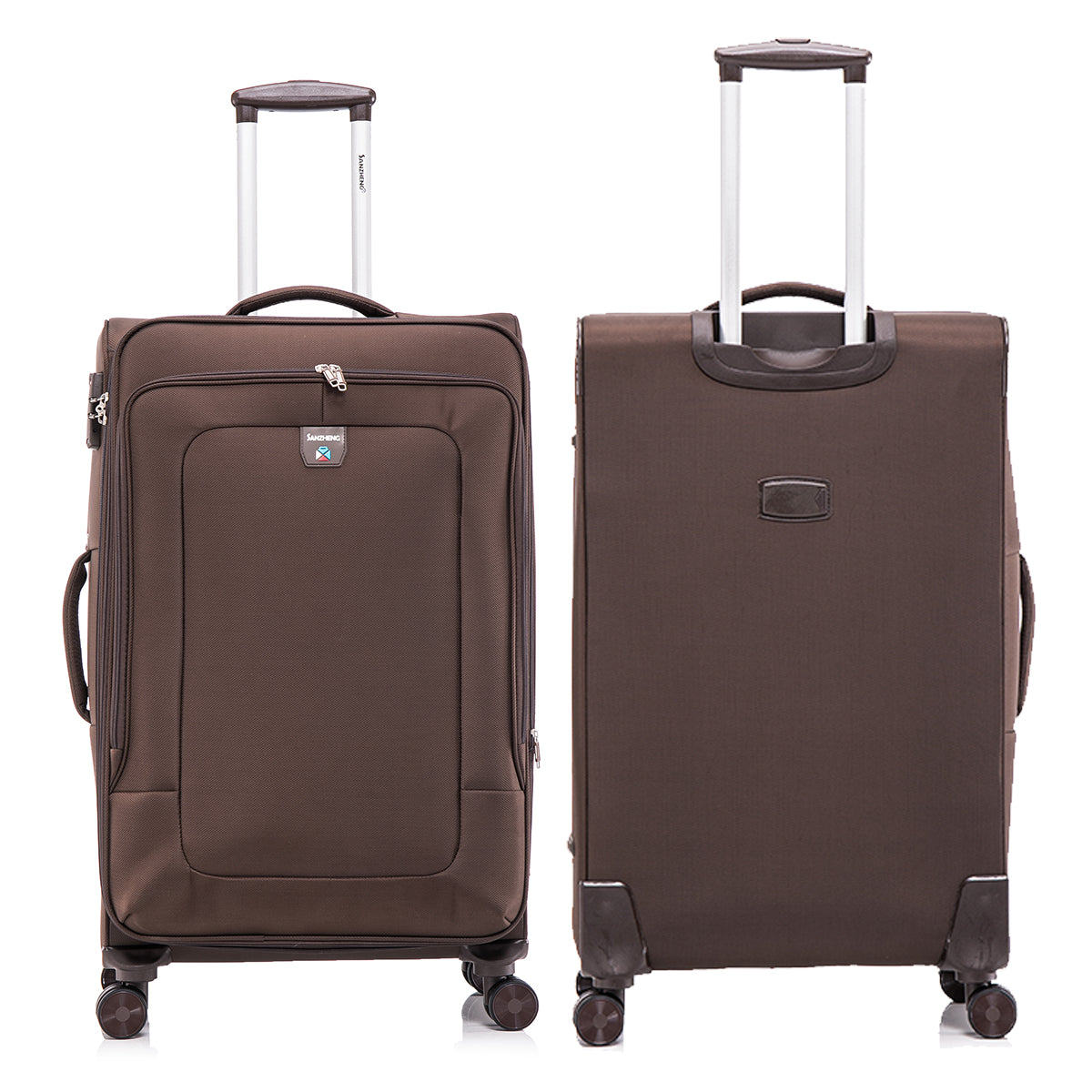 Four Piece Fabric Luggage Set, Expandable Suitcase For Travel, School And Business Trip 20 24 28 32In Coffee Fabric