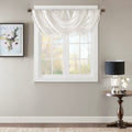 Faux Silk Waterfall Embellished Valance White 38X46