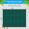 Inground Pool Safety Cover, 16X32Ft Rectangle Winter Safety Pool Cover For Inground Swimming Pools, Solid Safety Pool Covers, Triple Stitched For High Strength, Hardware Included,Green Mesh Green Polypropylene