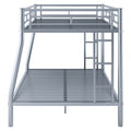 Full Xl Over Queen Metal Bunk Bed With Ladder And Guardrails, Silver Expected Arrival Time: 9.7 Box Spring Not Required Full Xl Silver Metal Metal
