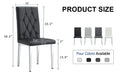2 Piece Dining Chair, Modern Style Kitchen Upholstered High Back, Metal Leg Office Chair, Suitable For Dining Room, Office, Restaurant. Black Set Of 2 Pu