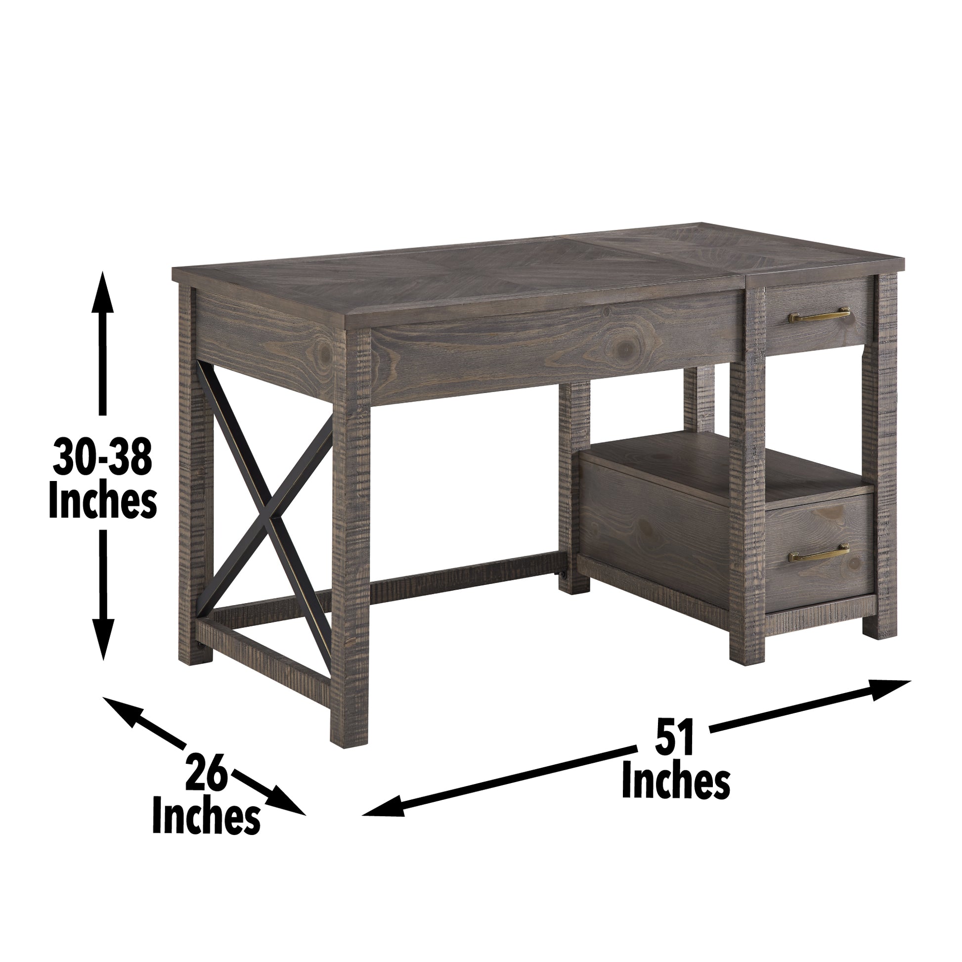 Dexter Desk Dark Gray Dark Gray Wood