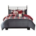 6 Piece Herringbone Duvet Cover Set Queen Multicolor Polyester