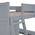 Full Size Loft Bed With Desk And Shelf Gray Full Gray Solid Wood