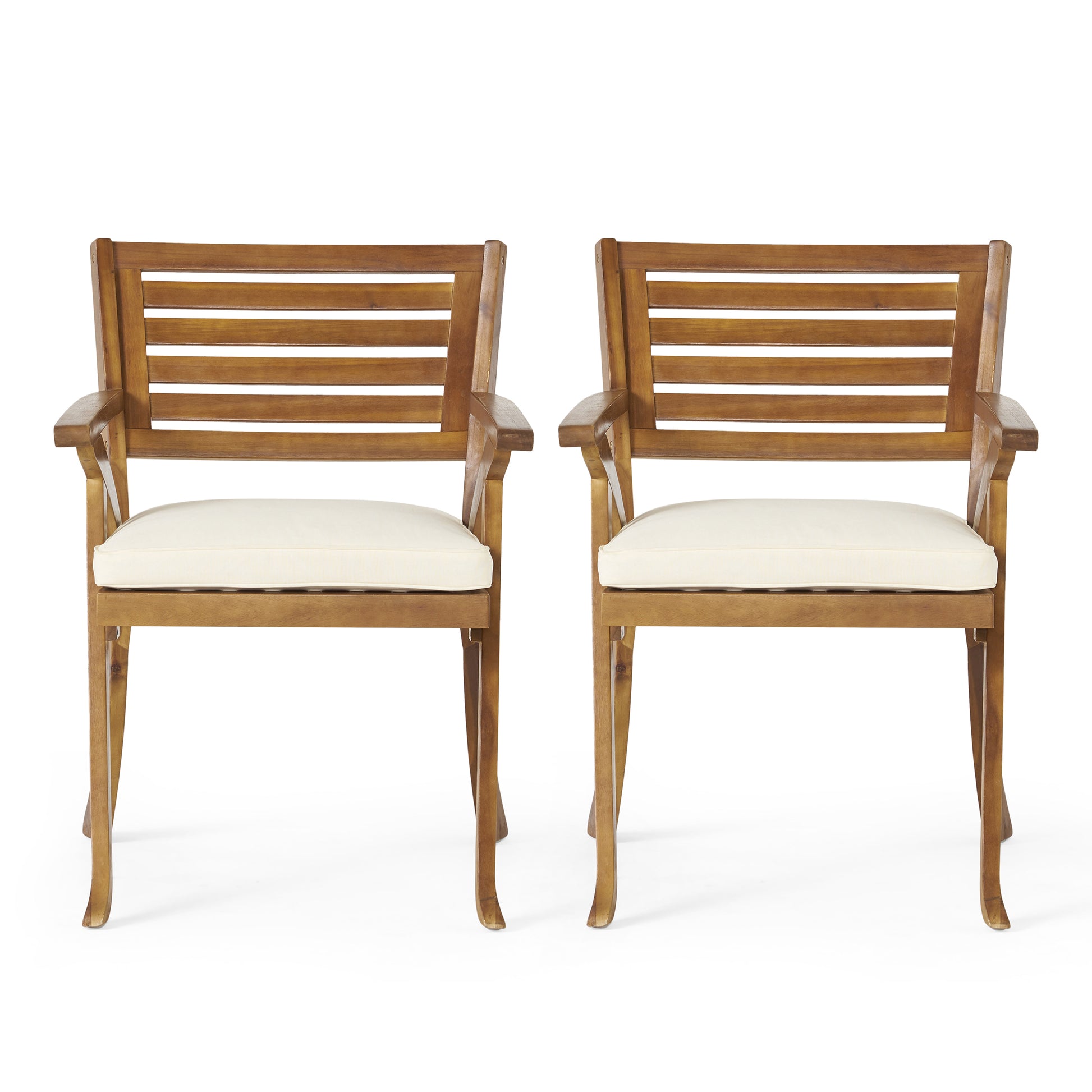 Hermosa Kd Wood Dining Chair Set Of 2 Yes Teak Water Resistant Cushion Acacia Wood