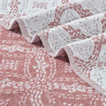 Oya 6Pc Cotton Towel Set, Quatrefoil, White, Pink By The Urban Port White Pink Cotton