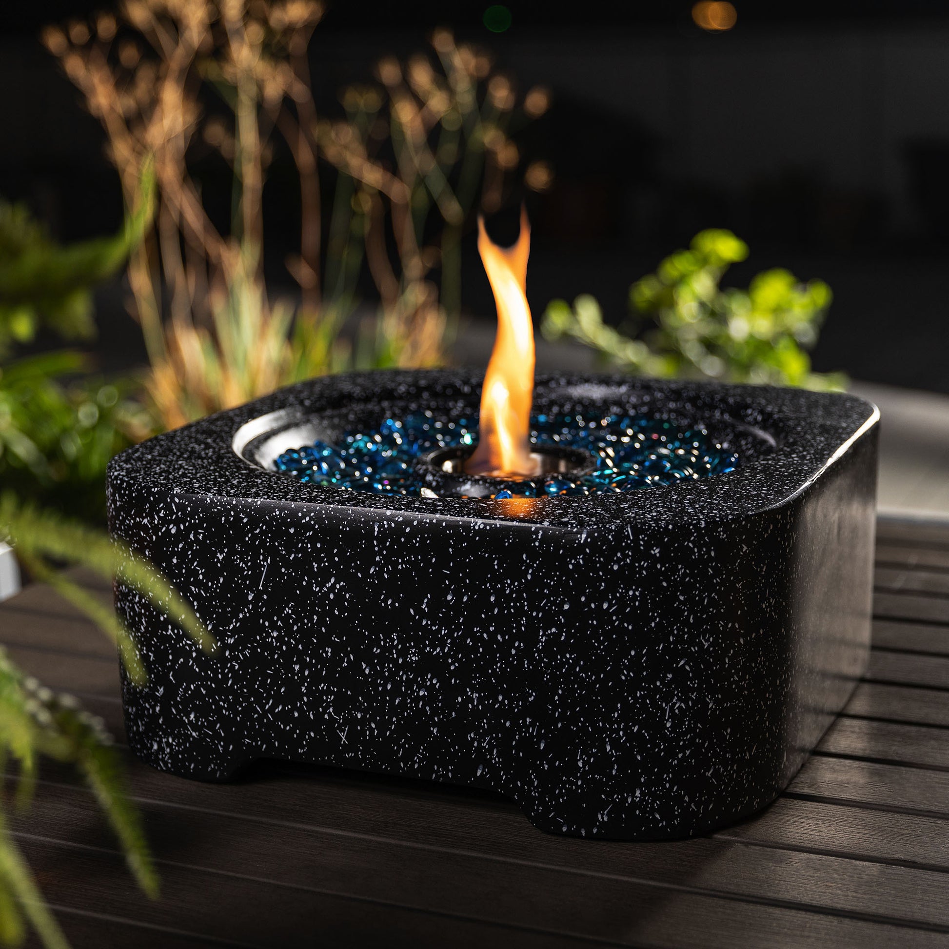 Tabletop Fire Pit Black Concrete