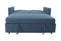 Loveseat Sleeper Pull Out Couch 3 In 1 Sofa Bed Adjustable Backrest Blue Wood Fabric