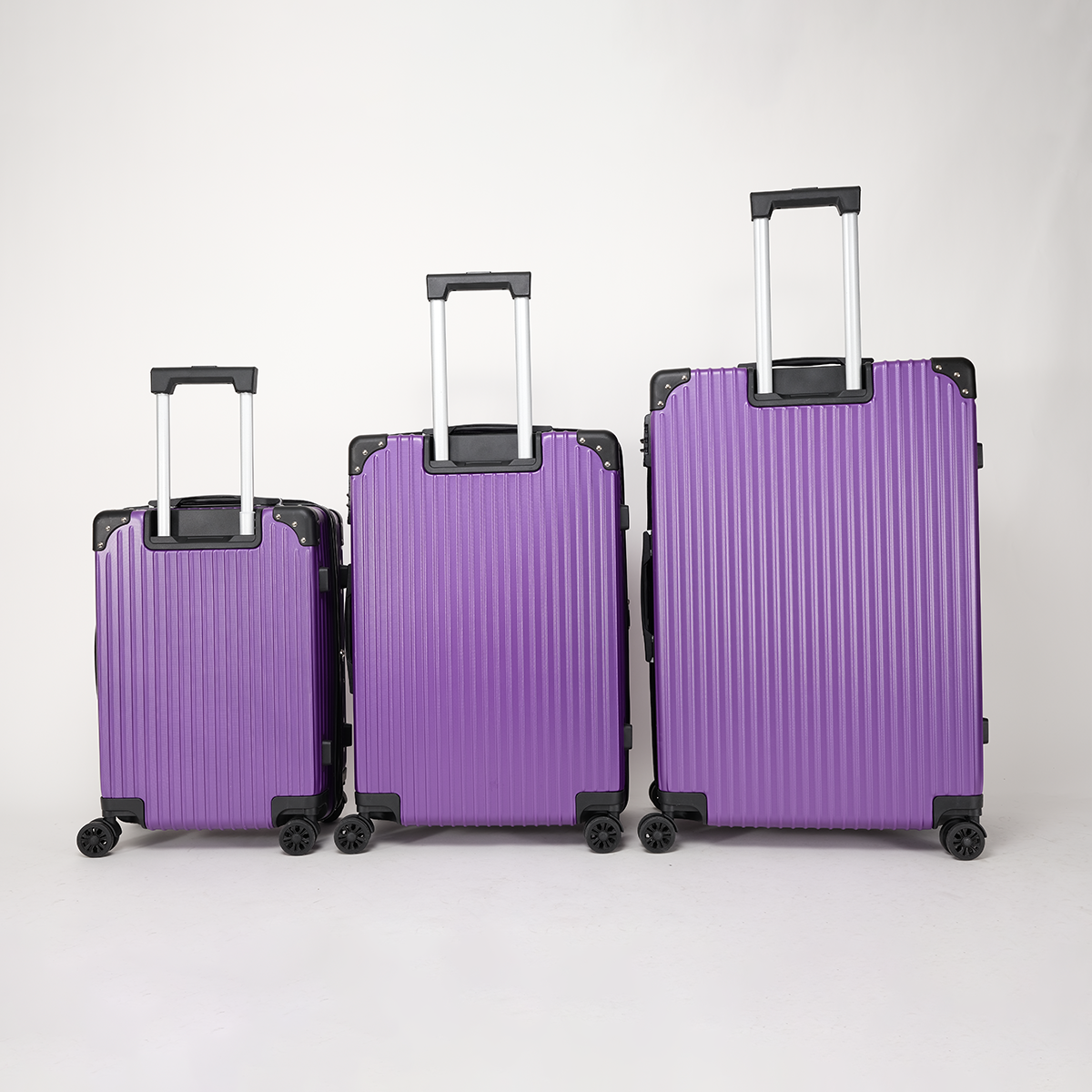 Long Holiday Luggage Set Of 3 Pieces 20.25.29 Inches Abs Hard Shell Luggage, With Password Lock Universal Wheel Lightweight Carry On Luggage Purple Abs