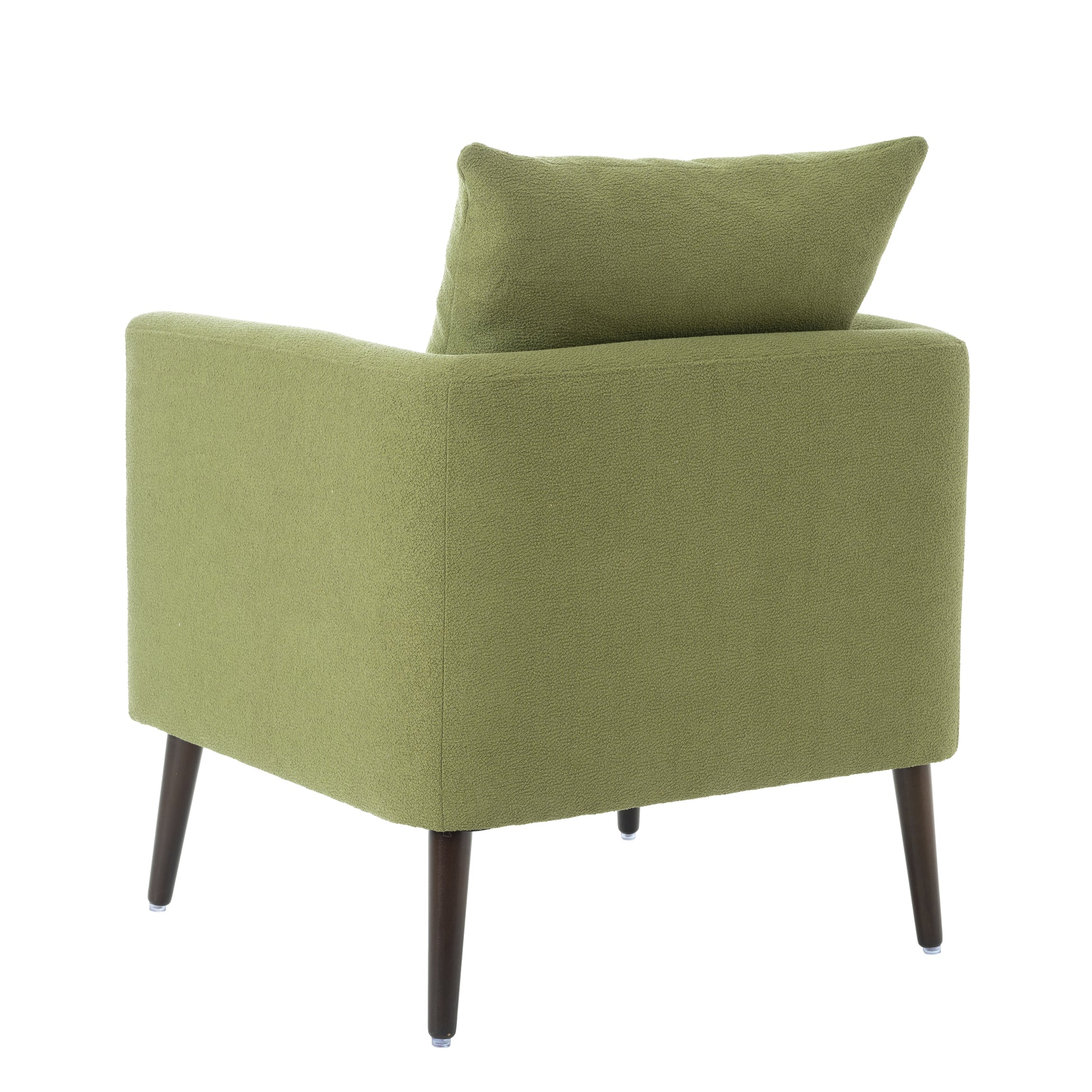 Barrel Chair, Modern Accent Chair, Fabric Armchair Club Chair,Upholstered Arm Chair With Solid Wood Legs,Waist Pillow,Padded Single Chair For Living Room Bedroom Study Waiting Room,Olive Green Olive Green Light Brown Primary Living Space Modern