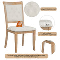 5 Piece Retro Dining Set, Round Table With Pedestal Table Base And 4 Upholstered Chairs For Dining Room And Kitchen Natural Wood Wash Natural Wood Wash Solid Wood Mdf