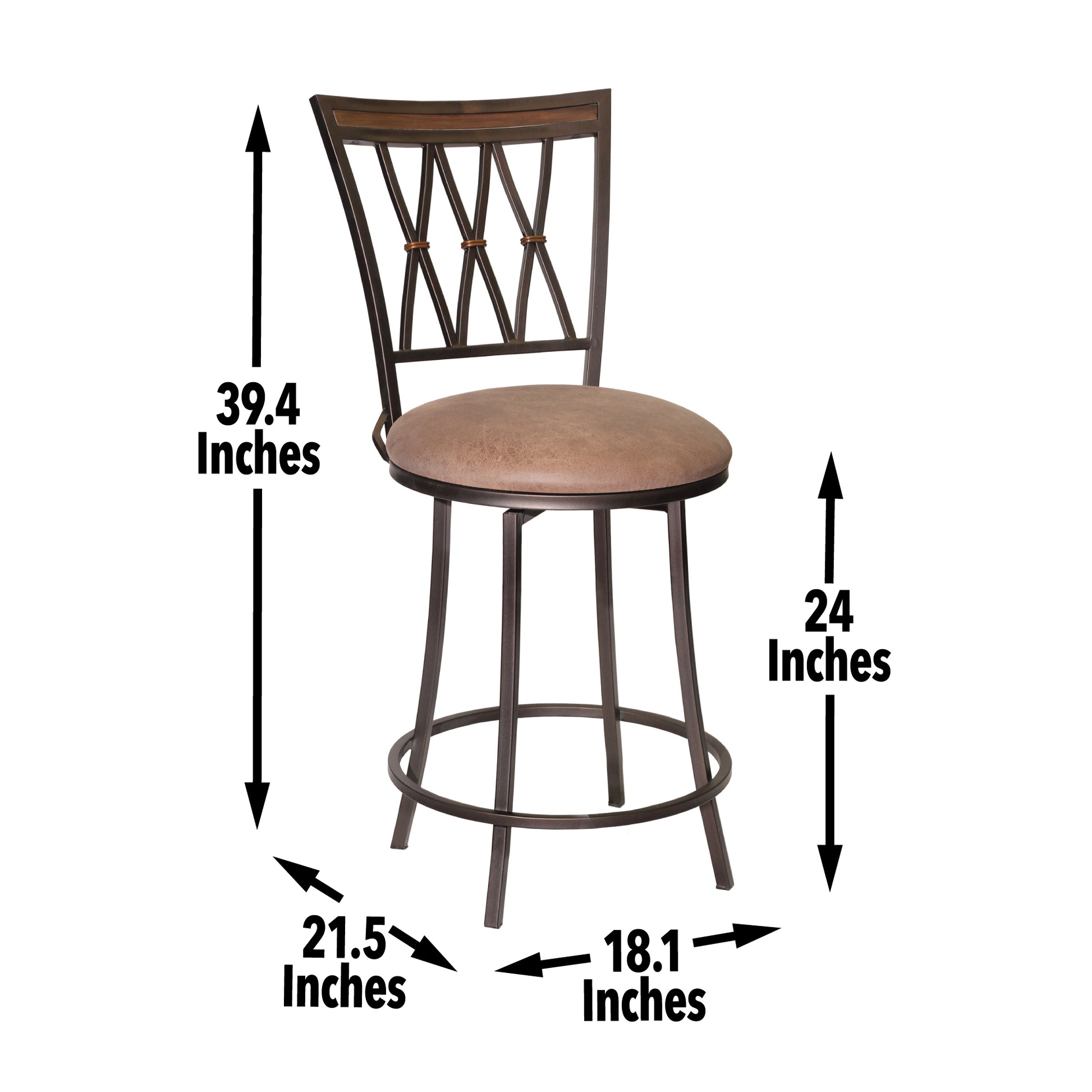 Sedona Swivel Counter Stool Dark Brown Dark Brown Wood