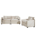 Modern Living Room Sofa Two Piece Set, Suitable For Living Roomset Of 2 Sofa Set With A Single Sofa And A 2 Seater Sofa,Light Beige Corduroy Beige Corduroy 3 Seat