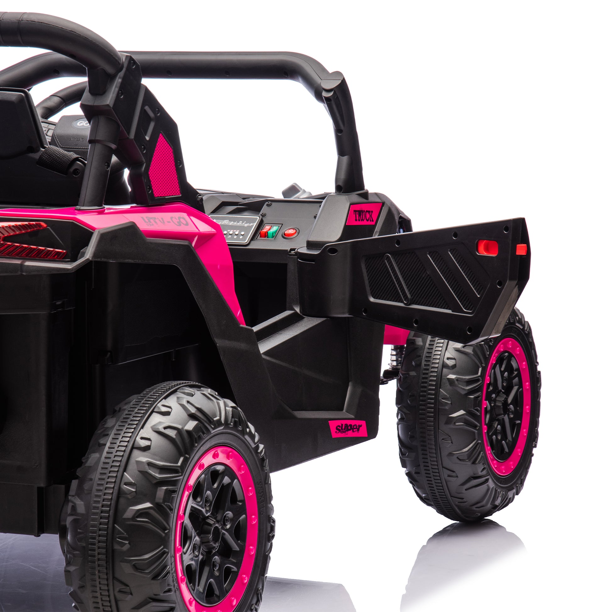 24V Two Seater Kids Ride On Utv W Parents Remote Control,Four Wheel Suspension,Slow Start,Large Wheel Design,Anti Collision Bar,Storage Space,Music,Usb,Bluetooth,Volume Control,Led Lights For Kids 3