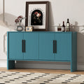 4 Door Large Storage Retro Sideboard With Adjustable Shelves And Long Handles For Kitchen, Dining Room And Living Room Antique Blue Antique Blue Mdf