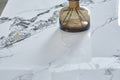 Elegant Marble Mdf Dinning Table For 6 Or 8, Rectangular 70.8