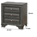 Transitional Wood Night Stand With Night Light, Gray Gray Wood Metal