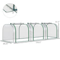 Outsunny 10' X 3' X 2.5' Mini Greenhouse, Portable Tunnel Green House With Roll Up Zippered Doors, Uv Waterproof Cover, Steel Frame, Clear Clear Pvc