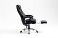 Massage Reclining Office Chair With Footrest, High Back Computer Chair Home Desk Ergonomic Executive Office Chair With Armrests, Adjustable Height. Black Faux Leather