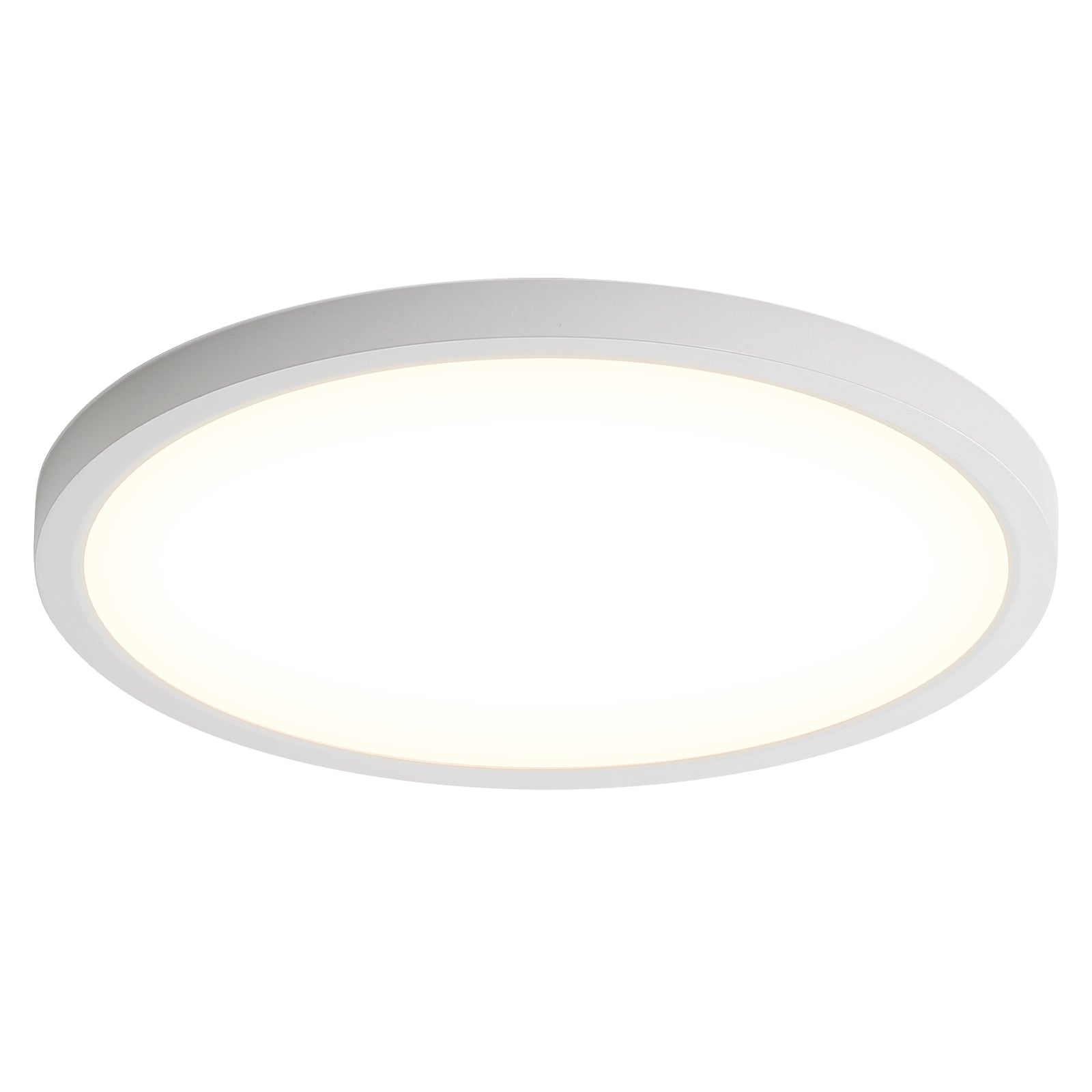 11.8 Inch Flush Mount Ceiling Light, 20W Led Nightlight Ceiling Light Fixture For Kitchen Bedroom Living Room White Abs