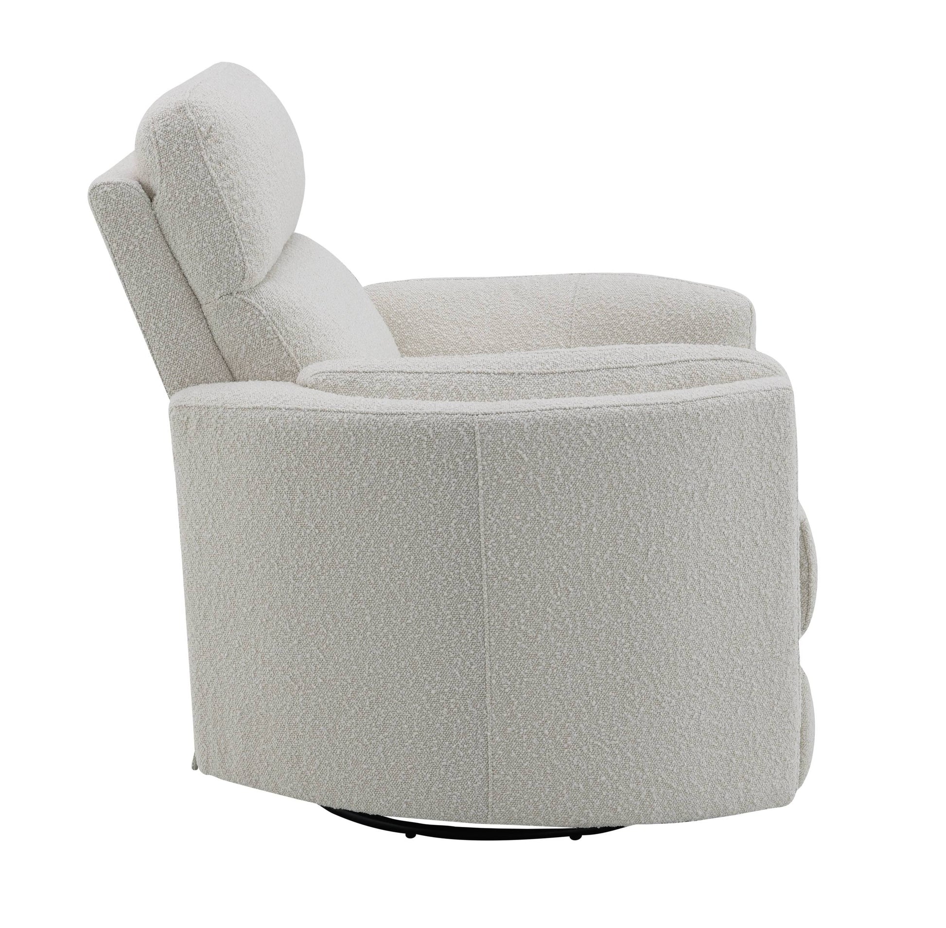 Sagen Glider Recliner W Swivel, Beige Boucle Lv02733 Beige Upholstered