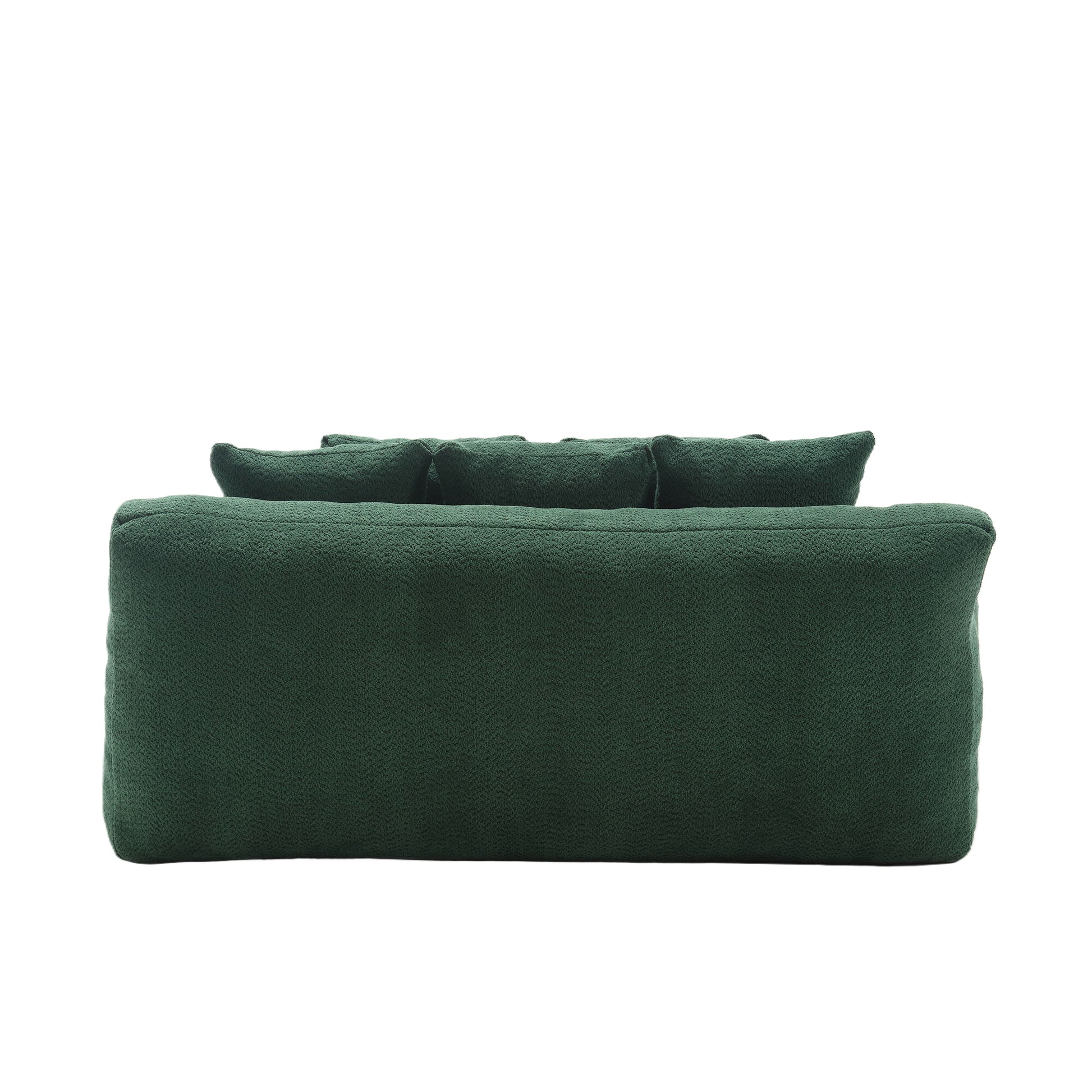 Coolmore Seersucker 2 Seater Lazy Sofa With 5 Back Pillows,Comfy Sofa Deep Seat Couch For Living Room,Club Emerald Emerald Chenille 2 Seat