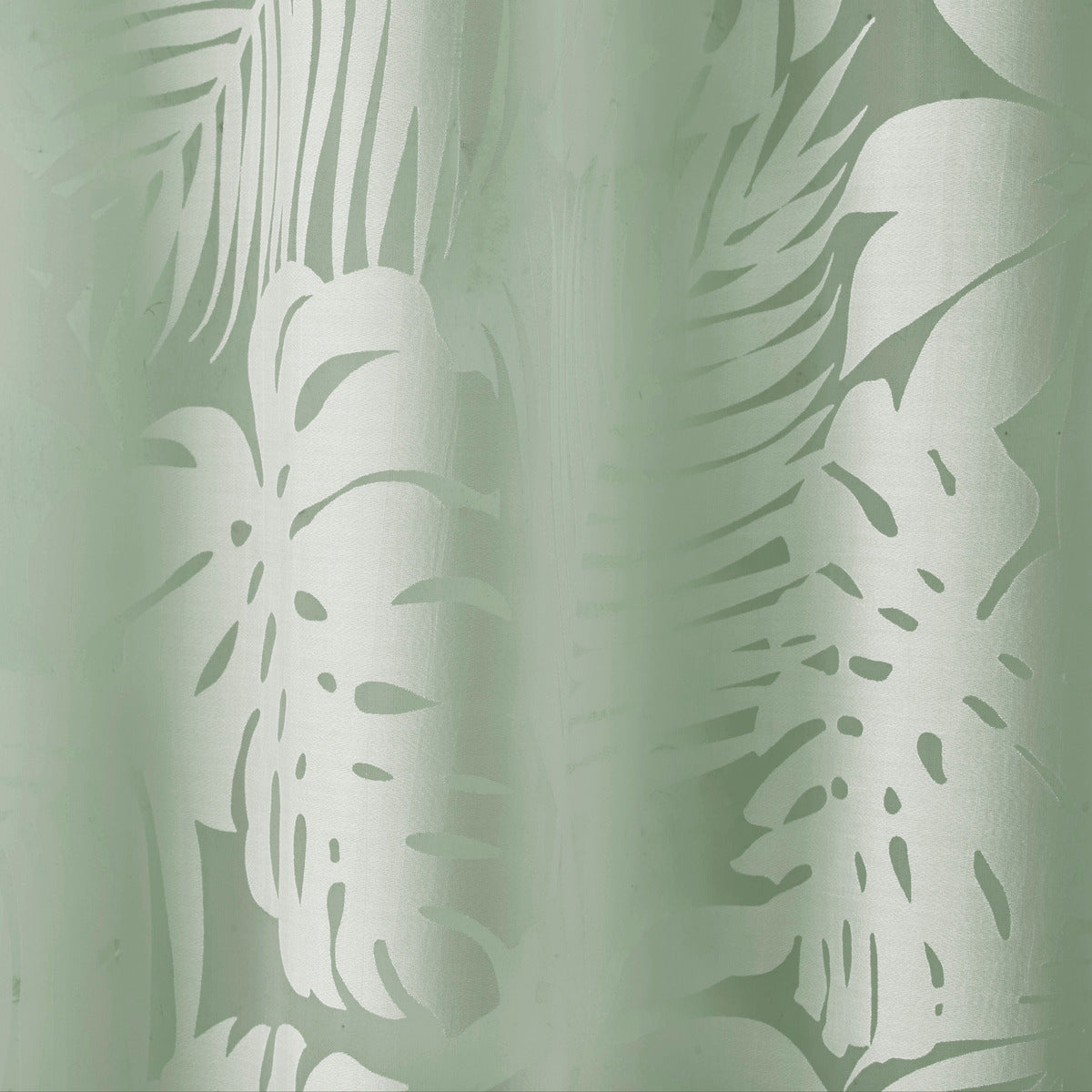 Palm Leaf Burnout Window Sheer Sage Green 50X95" Sage Green Polyester