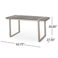 Dining Table, Silver Gray Gray Wood