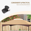 Outsunny 10' X 12' Gazebo Canopy Replacement, 2 Tier Outdoor Gazebo Cover Top Roof With Drainage Holes, Top Only , Beige Beige Polyester