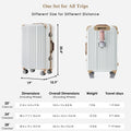 1Pc 28In Aluminum Frame Luggage With Usb Port, Vacation Carry On Suitcase With Spinner Wheels And Tsa Lock, Travel Trolley Case For Short Business Trips, Beach Holidays, Moonlight Gloss White Abs Pc