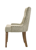 Yotam Beige Fabric & Salvaged Oak Finish Side Chair Set Of 2 Beige,Oak Fabric,Synthetic Wood
