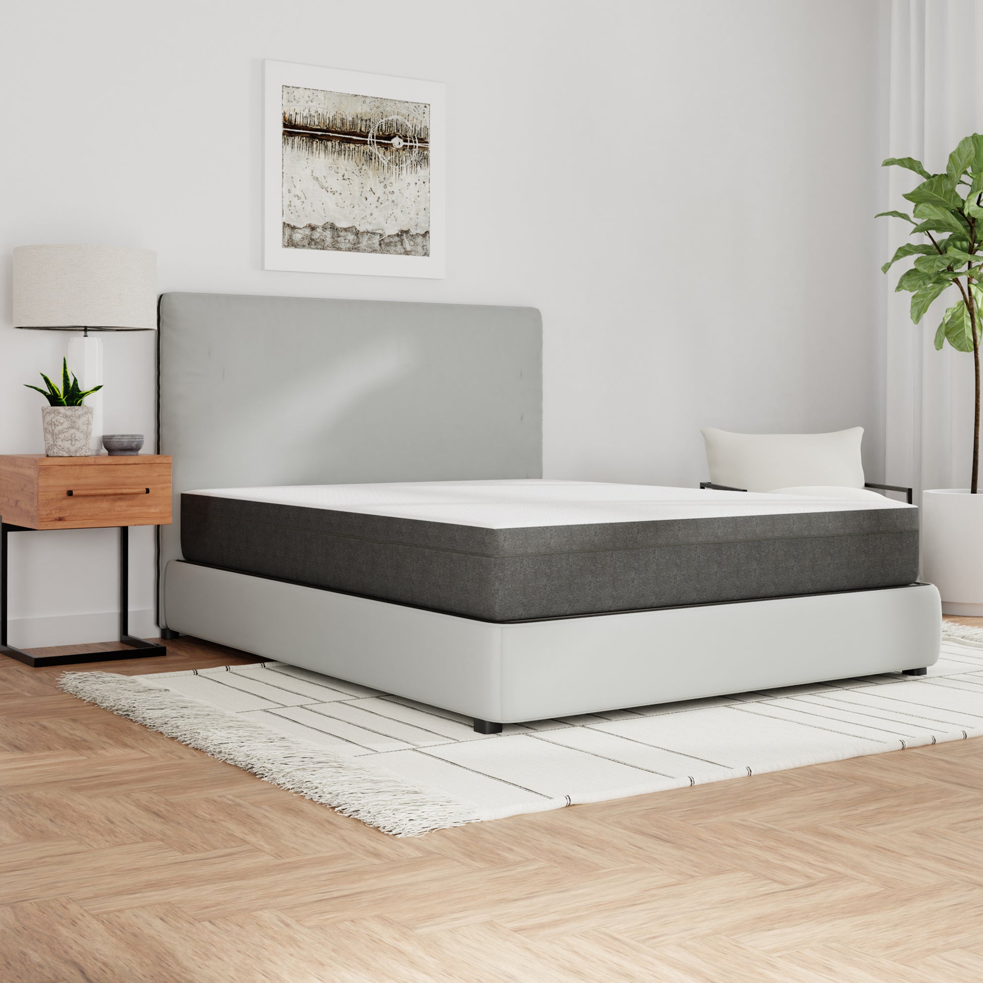 10" Rose Medium Gel Memory Foam Mattress With Edge Support And Air Grid Queen White Foam Queen