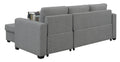 Pensole Gray Reversible Pop Up Sleeper Sectional Gray Foam Engineered Wood 3 Seat