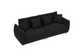 86.6 Inch Teddy Fleece Black Sofa With Four Throw Pillows Hardware Feet Can Be Placed In The Apartment Bedroom To Sit Comfortably Without Taking Up Space Black Fabric 2 Seat