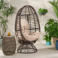 Robertson Swivel Patio Egg Chair Black Fabric