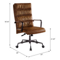 Sahara Office Chair With Swivel Caster Solid Brown Office Office Chairs Solid Back Swivel Genuine Leather