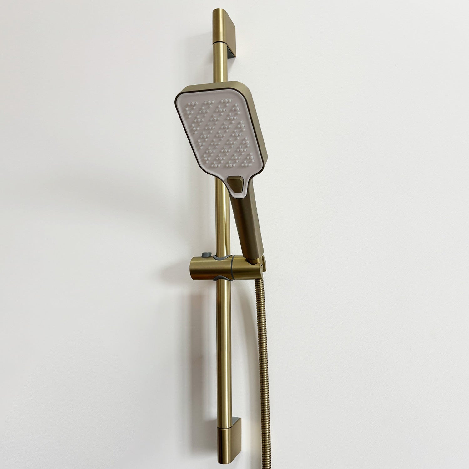 Handheld Shower With Slide Bar And Hose Brushed Gold Stainless Steel