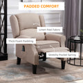 Homcom Massage Recliner Sofa With Heat Function, Remote Control, Beige Beige Pu Leather