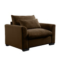 Brown Corduroy Deep Seat Single Sofa Accent Chair,Deep Seat Couch With Waist Pillow For Living Room Apartment Office Brown Corduroy 1 Seat