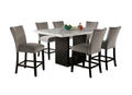 Attractive Set Of 2Pc Counter Height Chairs Dining Room Furniture Gray Flannelette Seat Trim Kitchen Breakfast Black,Light Gray Dining Room Modern,Transitional Dining Chairs Rubberwood Solid Back
