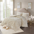 Tufted Cotton Chenille Medallion Comforter Set Taupe King Cal King King Taupe Polyester