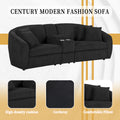 United We Win Corduroy Fabric, Two Cup Holders, Storage, Oversized Two Seat, Solid Wood Frame, High Quality Sponge Filling, Curved Placement Sofa Black Corduroy 2 Seat