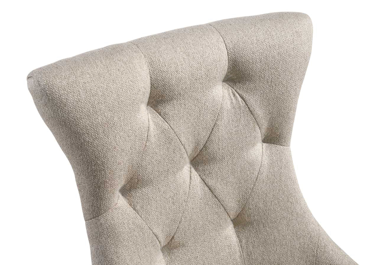 Gabrian Two Tone Beige Fabric & Reclaimed Gray Finish Side Chair Set Of 2 Beige,Gray Fabric,Synthetic Wood