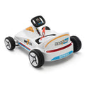 12V Kids Ride On Go Kart, Electric 4 Wheeler Car With Remote Control, Cushioned Seat, Led Lights, Mp3 Music, Bluetooth, Pedal Control, Battery Powered Vehicle For 3 8 Years Old, White White Polypropylene