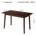 47 Inch Dining Table Walnut Color Solid Wood Kitchen Table Dining Table Suitable For Small Space Kitchenette Table Modern Home Furniture Natural Rubber Wood