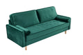 Sofa Simple Small House Double Three Person Straight Row American Retro Green Velvet Furniture Fabric Sofa Small Living Room Bedroom Office Green Velvet Solid Wood 3 Seat