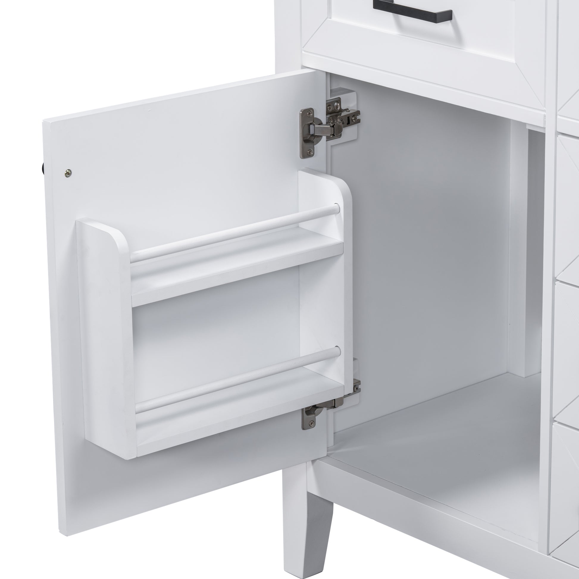 30" Bathroom Vanity With Sink Combo, White Bathroom Cabinet With Drawers, Solid Frame And Mdf Board White Solid Wood Mdf